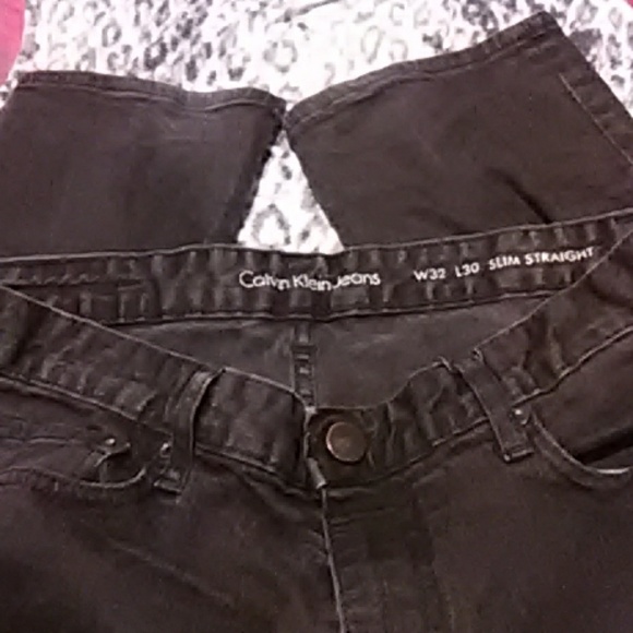 Calvin Klein Black Slim Straight Jeans - Picture 4 of 7